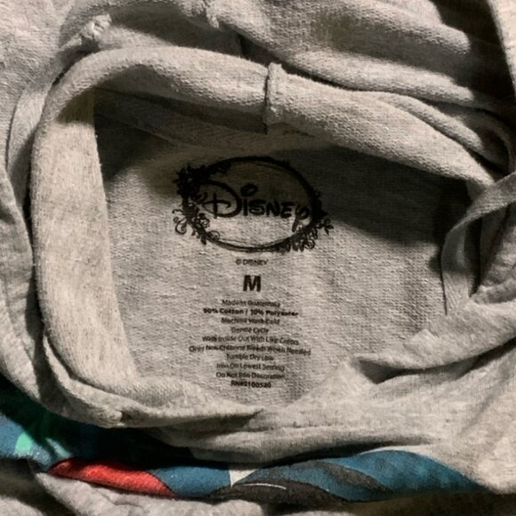 Disney Little Mermaid Women Medium Gray Cropped‎ Pullover Hoodie Sweatshirt (G) - Picture 8 of 8